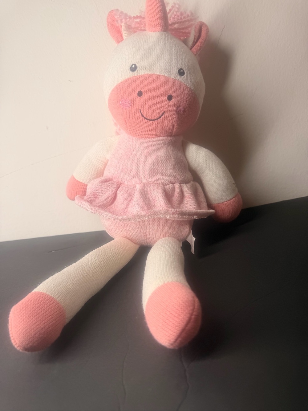 Pink Unicorn Plush Doll - Soft Knit Kids Toy